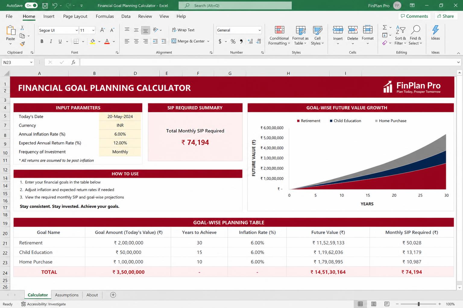 Financial Goal Planning Calculator